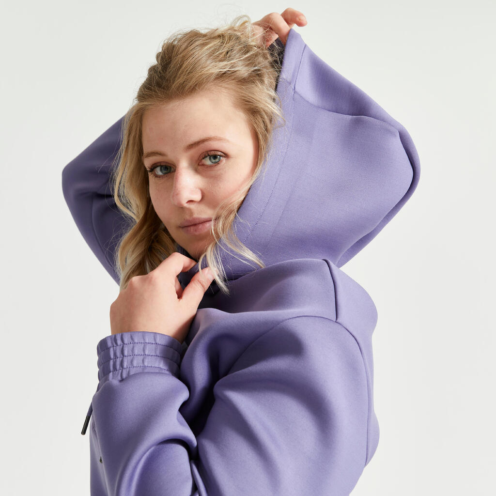 Hoodie Damen Crop Top - rosa 