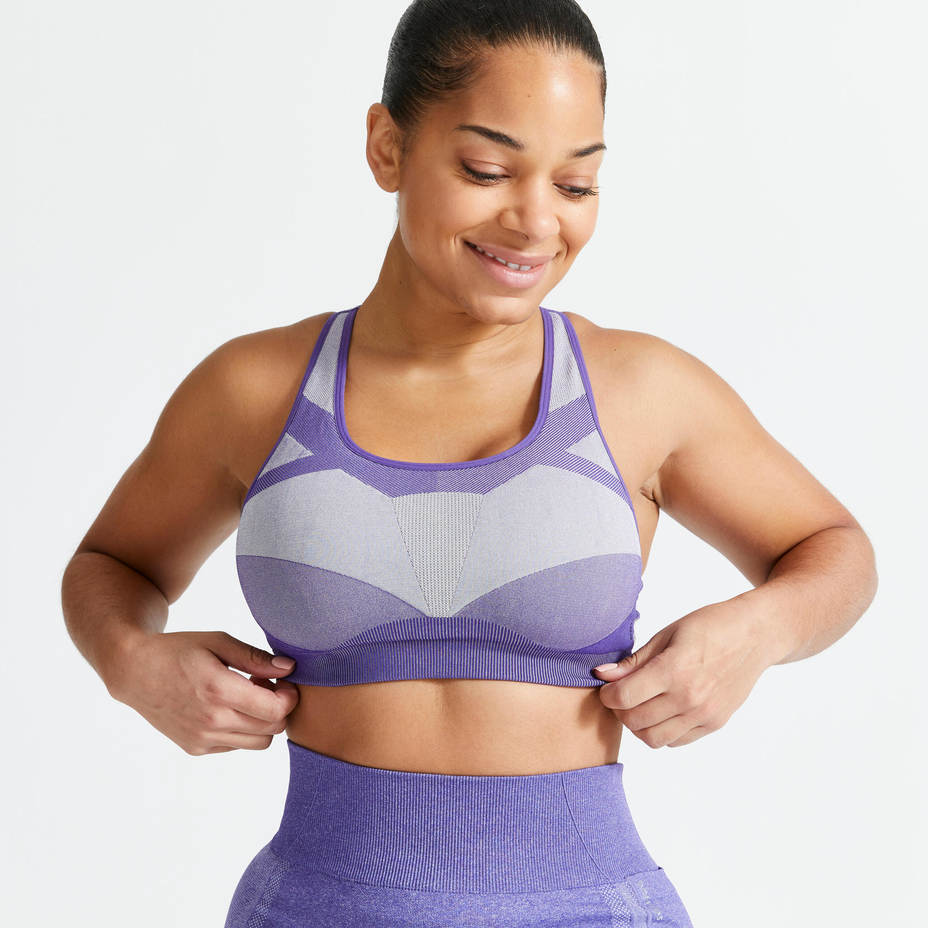 Medium Support Seamless Fitness Sports Bra 560 - Violet 1/5