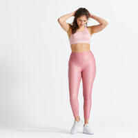 Leggings mallas fitness largas talle alto Mujer Domyos rosa