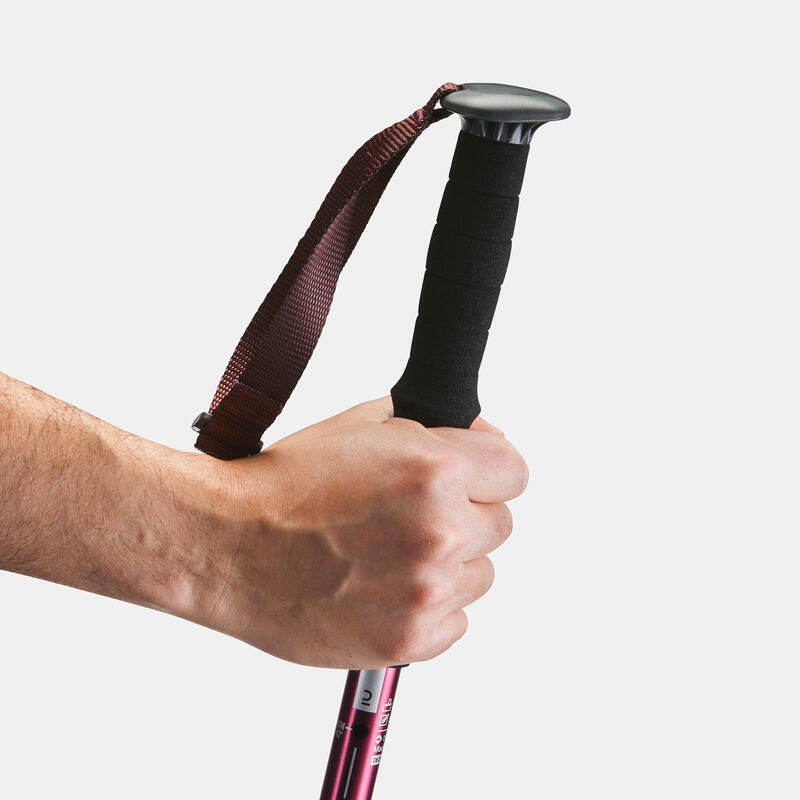 Eenvoudig te verstellen wandelstok MT100 Comfort per stuk paars