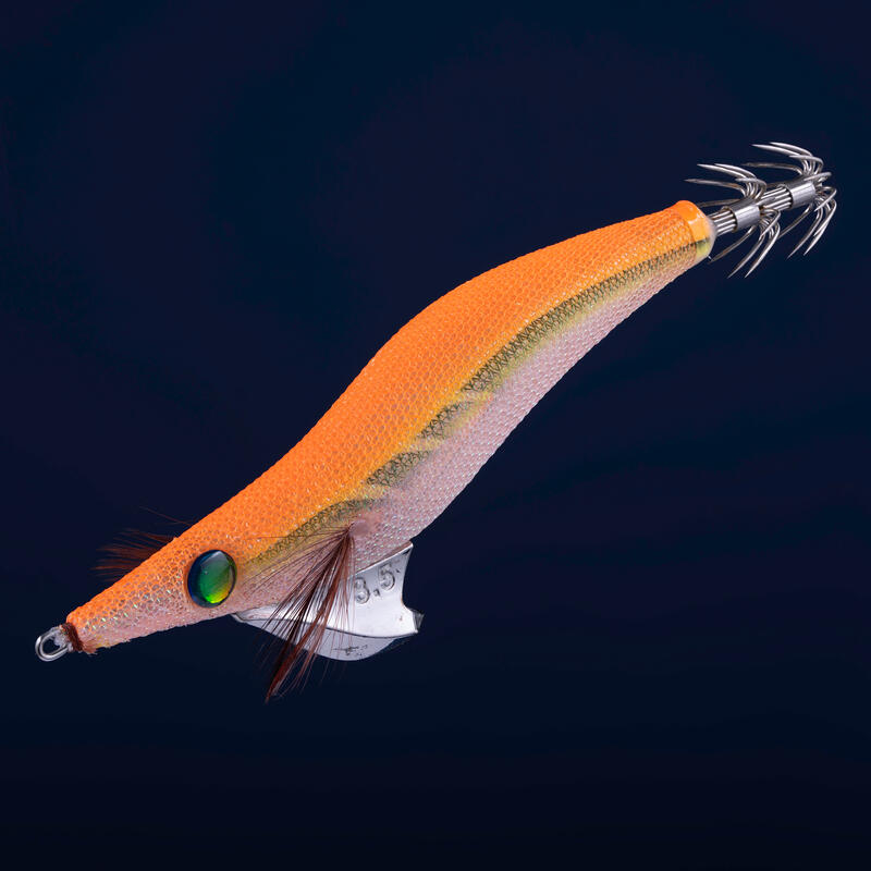 Jibionera Pesca Sepia/Calamar Ebika 3,5/135 Naranja Fluorescente Sumergible