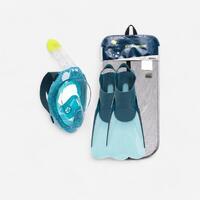 Kit de snorkeling masque Easybreath 540FT Freetalk palmes bleu Adulte Corail