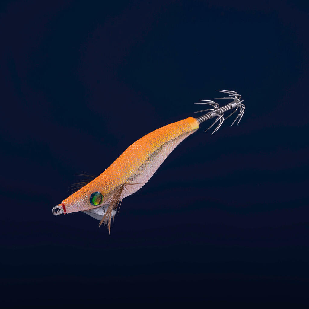 Živo oranžna umetna vaba za ribolov glavonožcev EBIKA (8,5 cm)