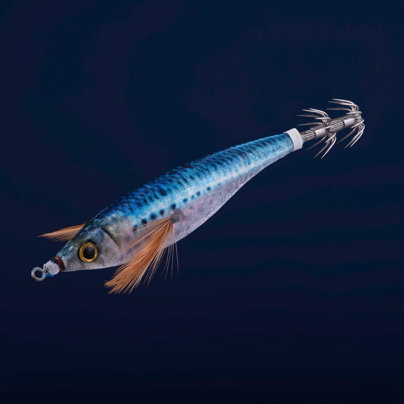 Hybridní plovoucí nástraha na lov sépií a kalmarů Ebiflo 2.5/110 modrá sardinka