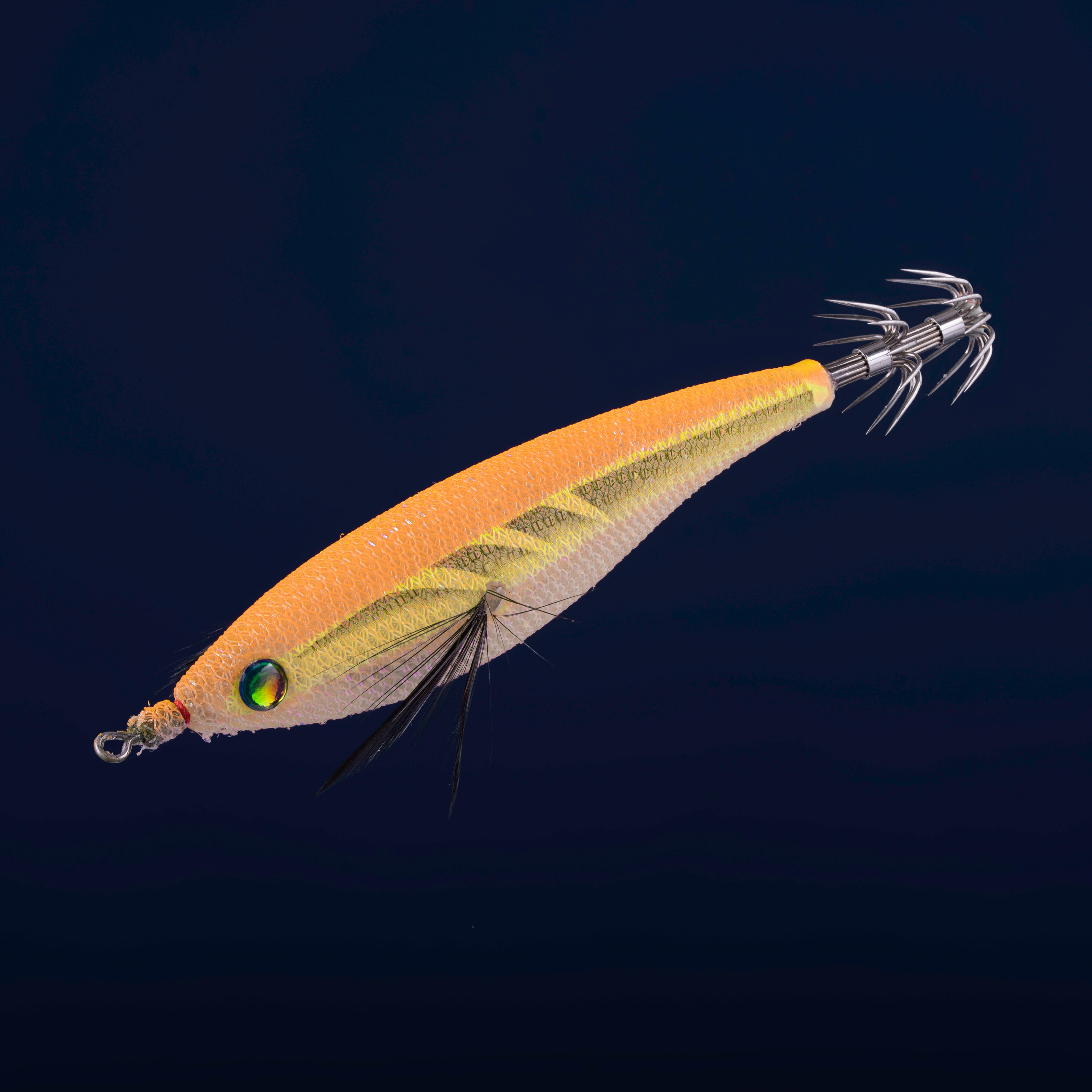 CAPERLAN Nástraha Turlutte plávajúca Ebiflo 2.5/110 oranžová fluo na lov sépií/kalmárov bez · záber 3
