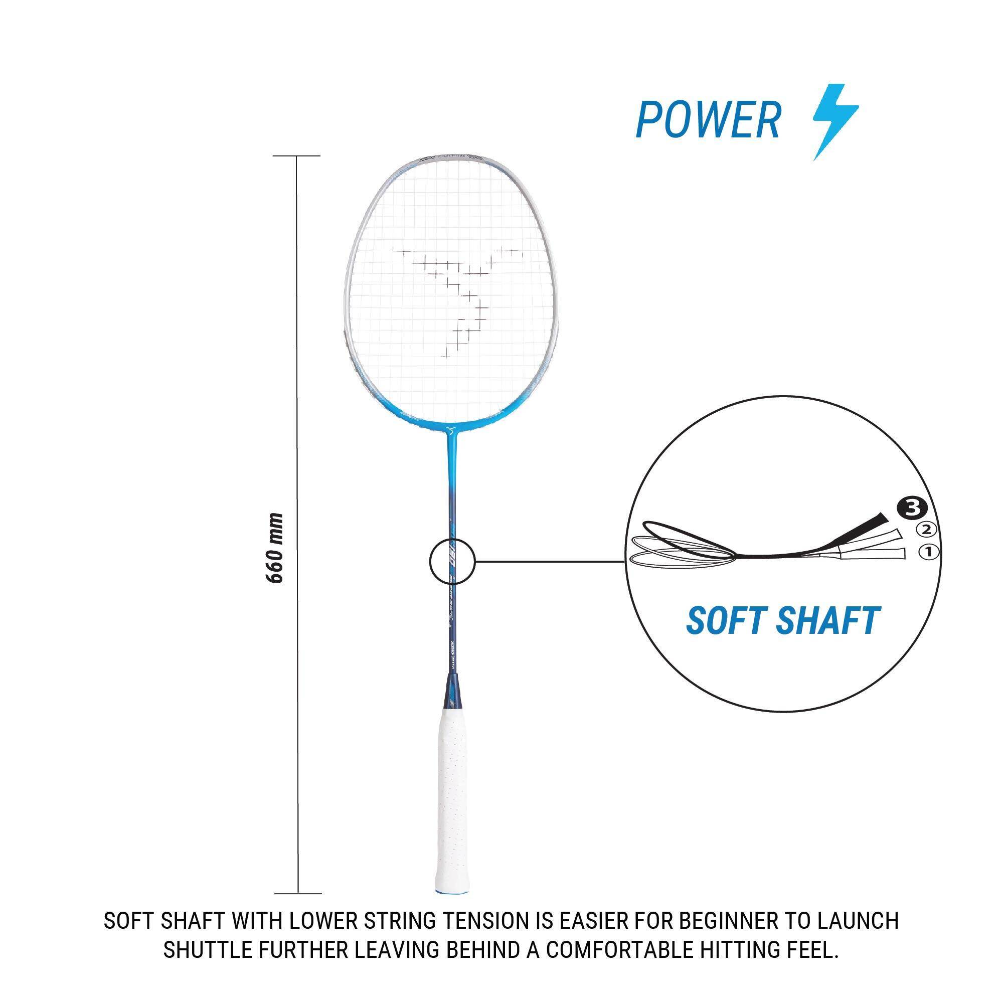 Adult Badminton Racket BR 190 Silver Blue -  4