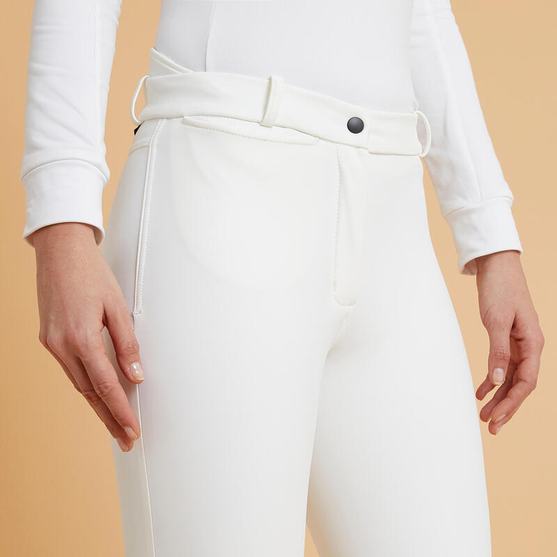 Pantalon de concours équitation kipwarm chaud et déperlant Femme - 500 blanc