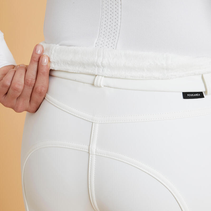 Pantalon de concours équitation kipwarm chaud et déperlant Femme - 500 blanc