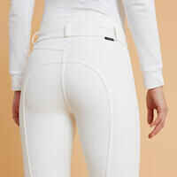 Women's Warm and Water-Repellent Horse Riding Jodhpurs Kipwarm 500 - White