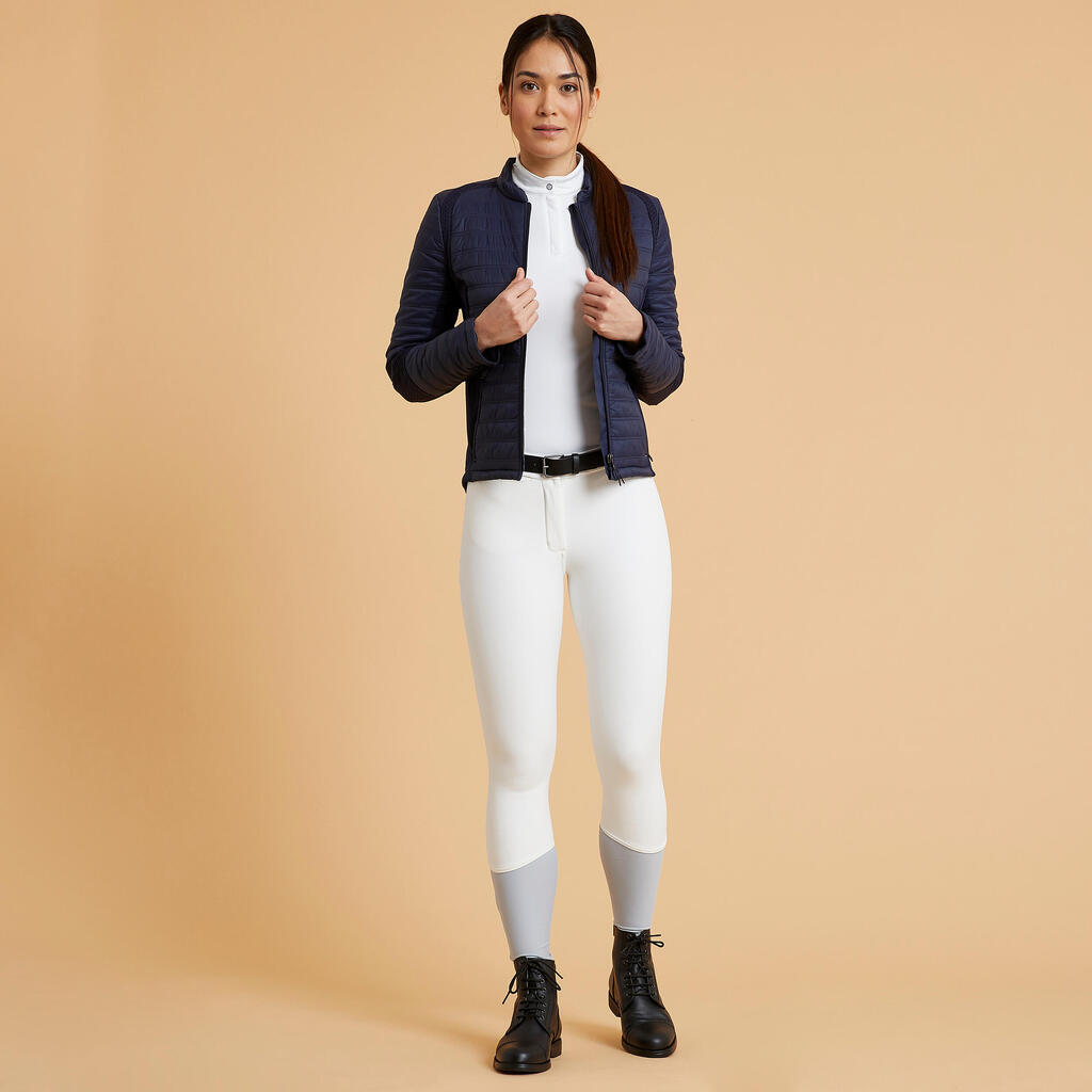 Women's Warm and Water-Repellent Horse Riding Jodhpurs Kipwarm 500 - White