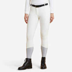 Women's Warm and Water-Repellent Horse Riding Jodhpurs Kipwarm 500 - White