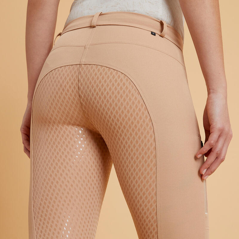 Pantalon équitation léger fullgrip Femme - 580 beige
