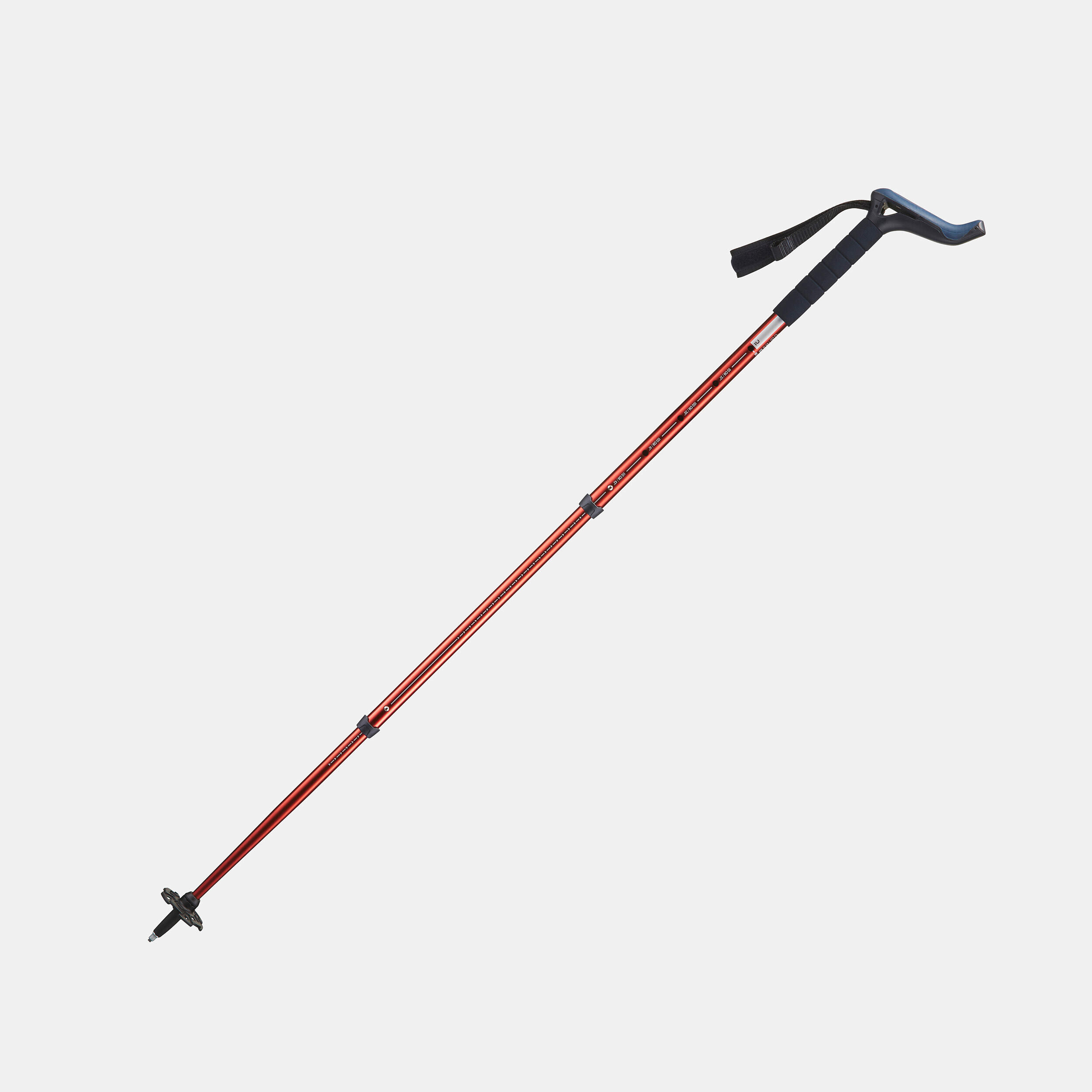 FORCLAZ 1 Hiking Pole - MT100 Ergonomic Red