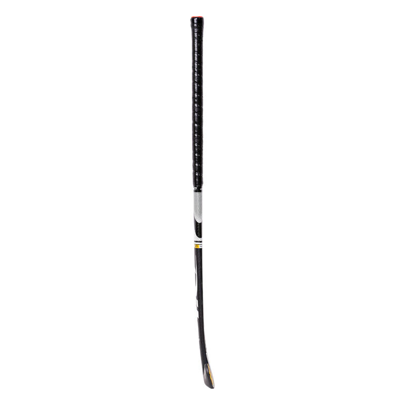 Hockeystick voor gevorderde volwassenen low bow 70% carbon CompotecC70 3D zwart/wit