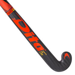 Hockeystick voor expert volwassenen low bow 100% carbon CarboTec C100 3D zwart