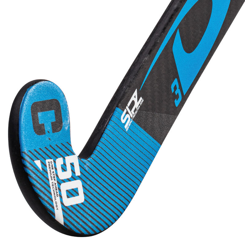 Stick de hockey sur gazon adulte expert Xlb 60%carbone FiberTecC50 3D Noir Bleu