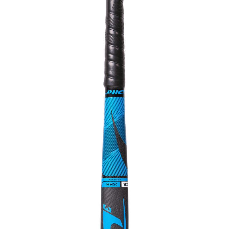 Hockeystick voor volwassenen expert Xlb 60% carbon FiberTecC50 3D zwart/blauw