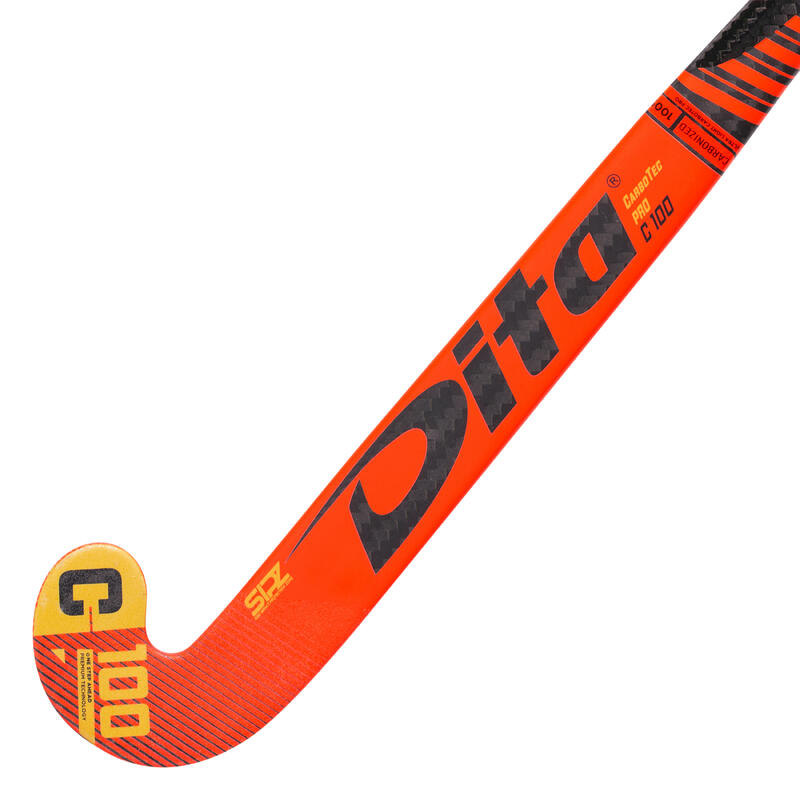 Hockeystick voor expert volwassenen xlowbow 100% carbon CarboTec Pro rood