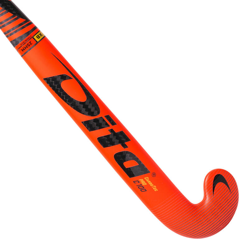 Stick de hockey sur gazon adulte expert Xlowbow 100 Carbone CarboTec Pro Rouge DITA Decathlon