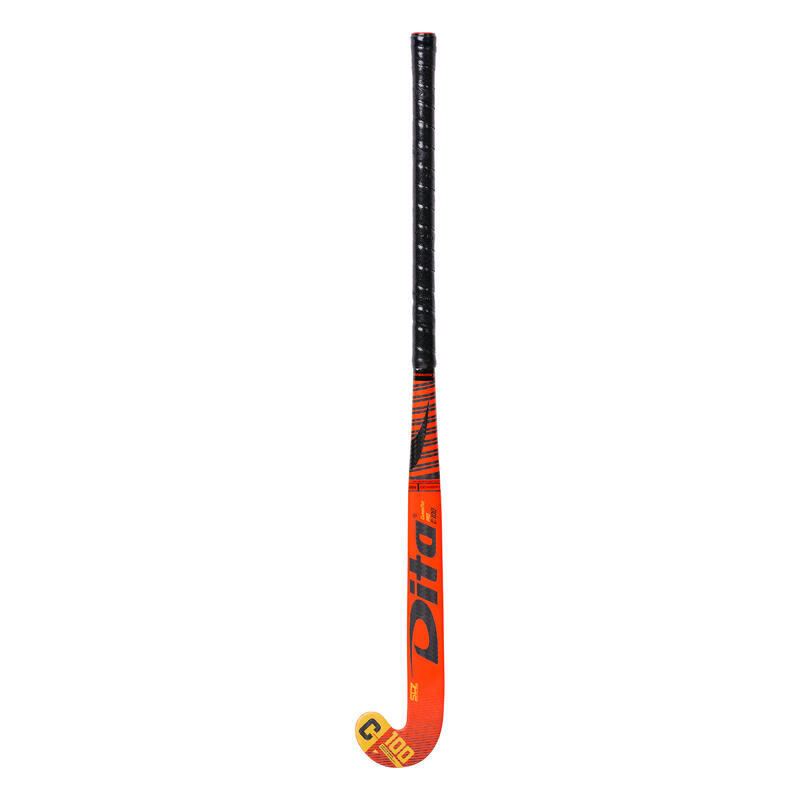 Carbotec Pro C100 hockeystick extra low bow, 100% carbon rood