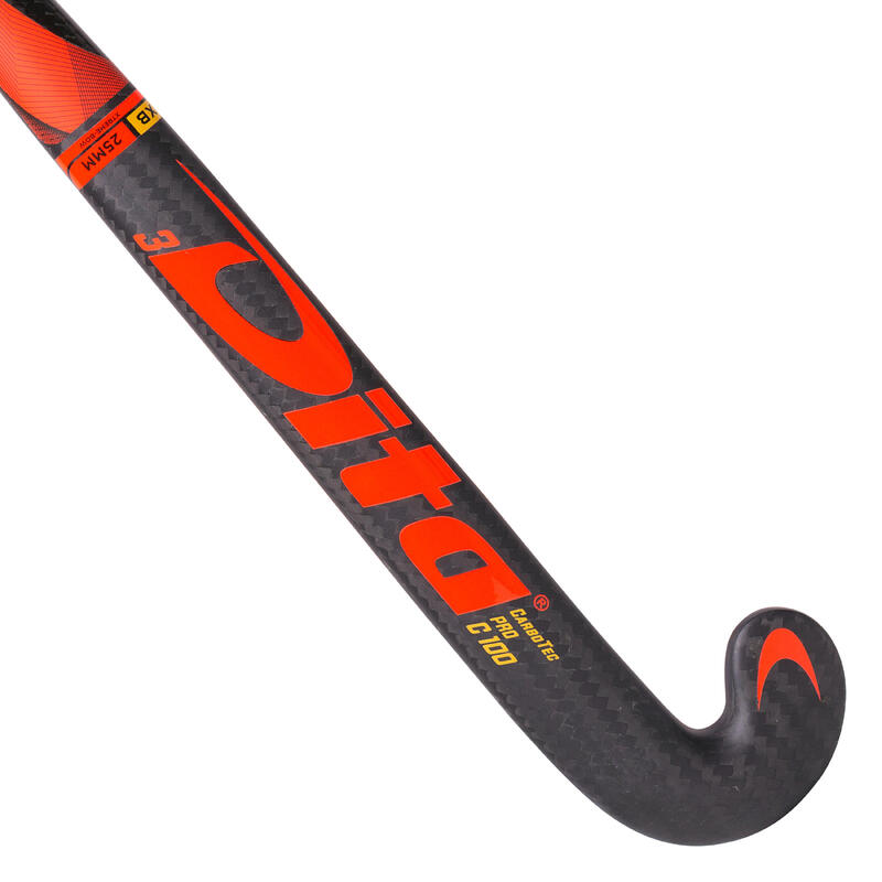 Hockeystick voor expert volwassenen XLB 100% carbon CarboTec Pro 3D rood