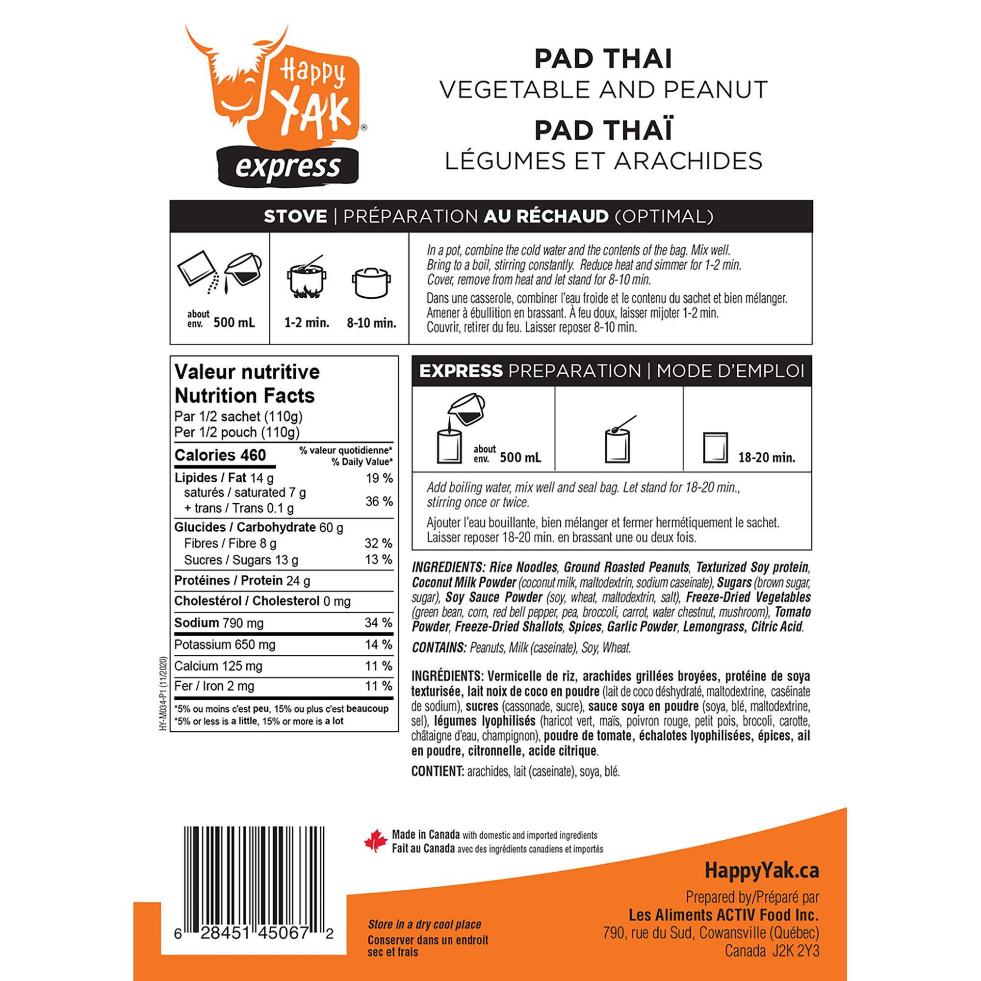 Vegetable and Peanut Pad Thai - HAPPY YAK