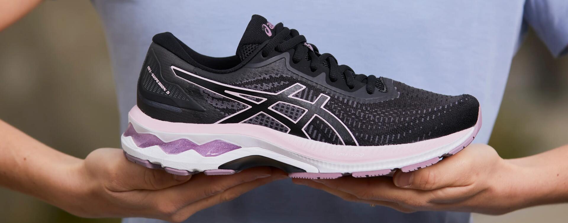 ZOOM LAUFSCHUHE ASICS GEL-SUPERION 5 DAMEN SCHWARZ/ROSA