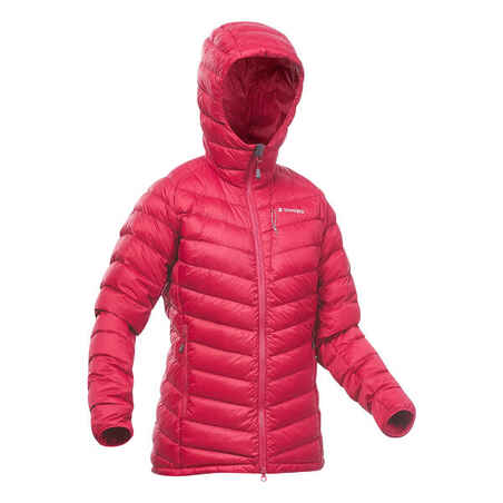 Pernata jakna za alpinizam ženska tamnoružičasta