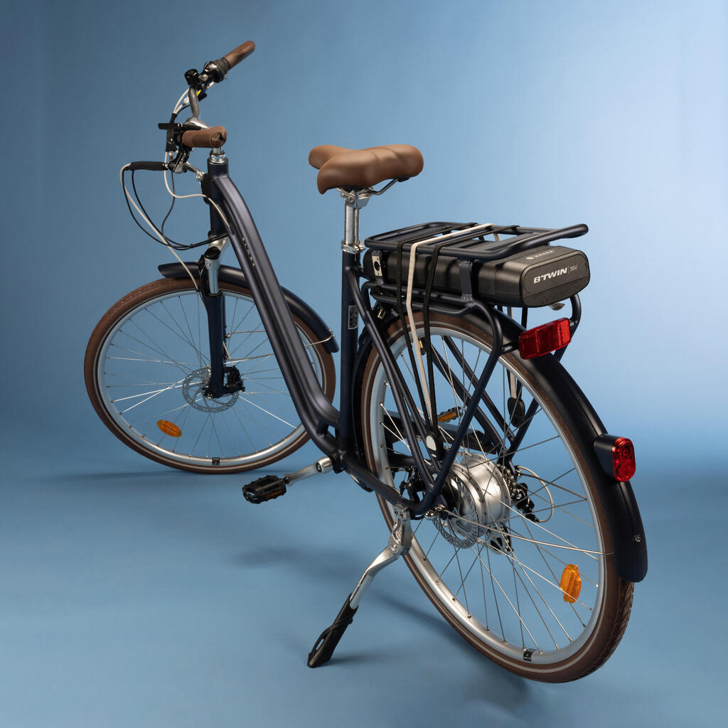 Low Frame Electric City Bike Elops 900 E - Navy Blue