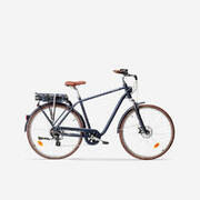 Bici città elettrica a pedalata assistita ELOPS 900E telaio alto blu