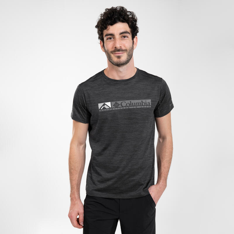 T-shirt de Caminhada na Montanha - Alpine Chill - Homem Preto
