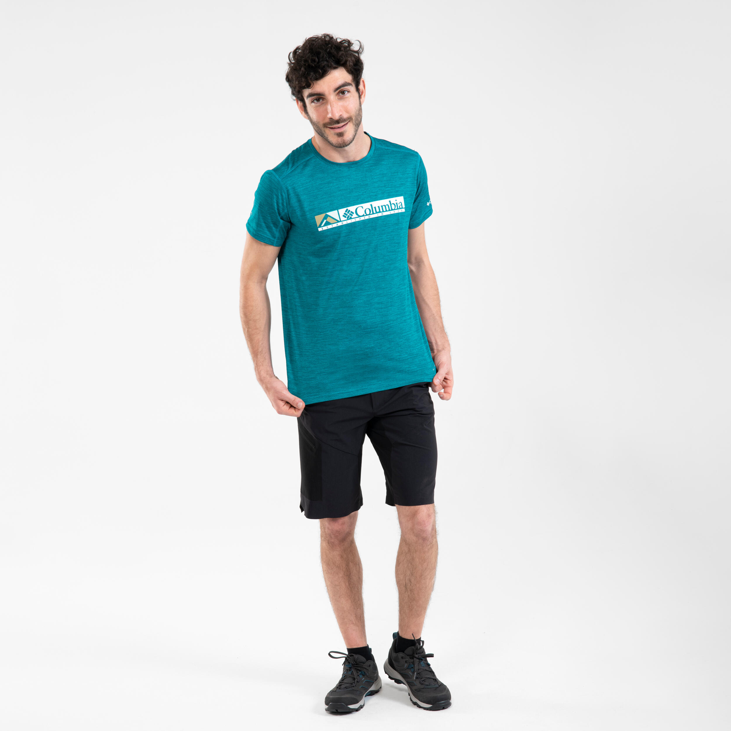 Mountain Walking Short-Sleeved T-Shirt - Columbia Alpine Chill Blue 2/5