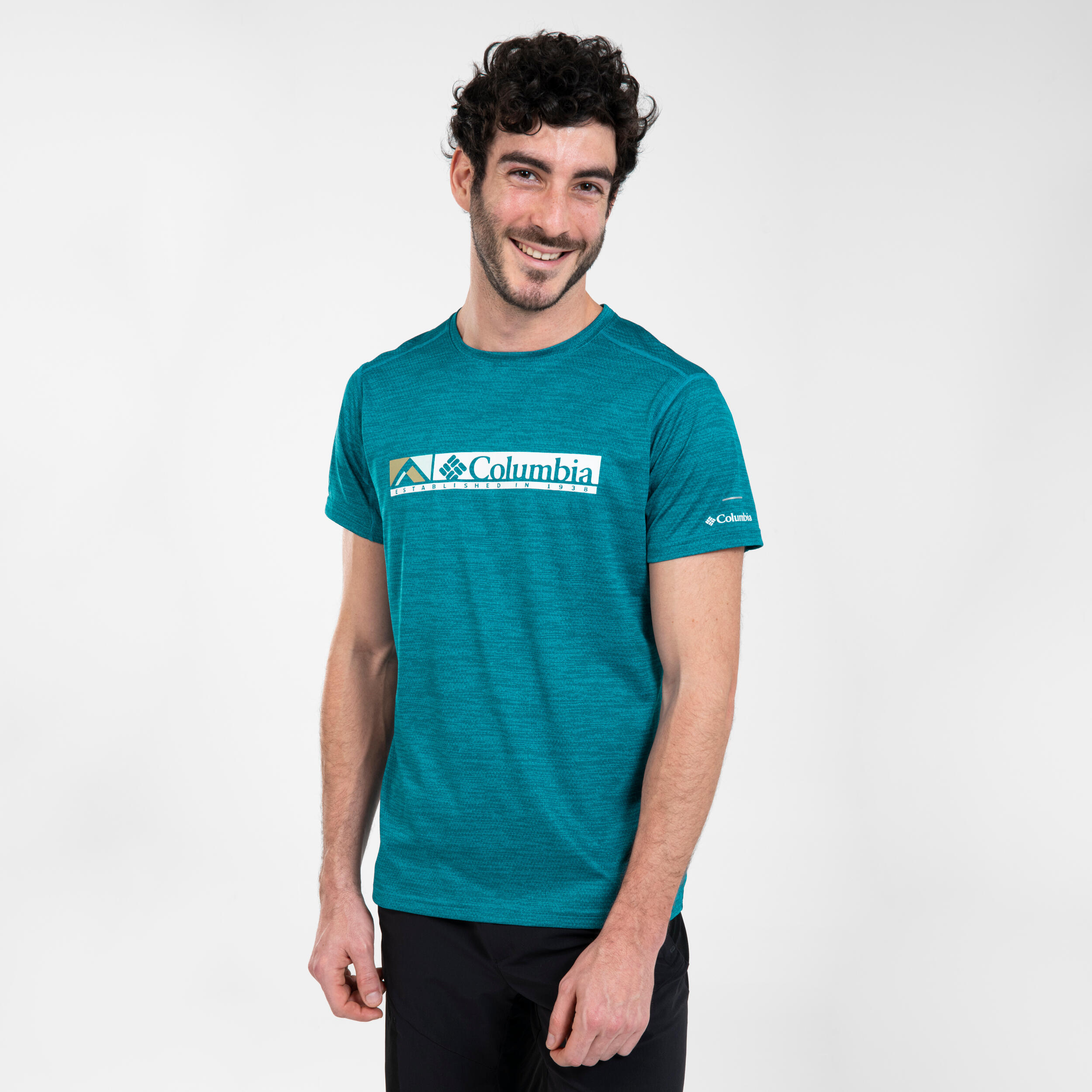 Mountain Walking Short-Sleeved T-Shirt - Columbia Alpine Chill Blue 3/5
