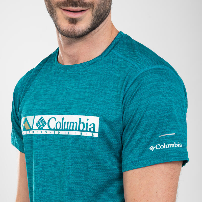 Camiseta montaña y trekking manga corta Hombre Columbia Alpine Chill azul