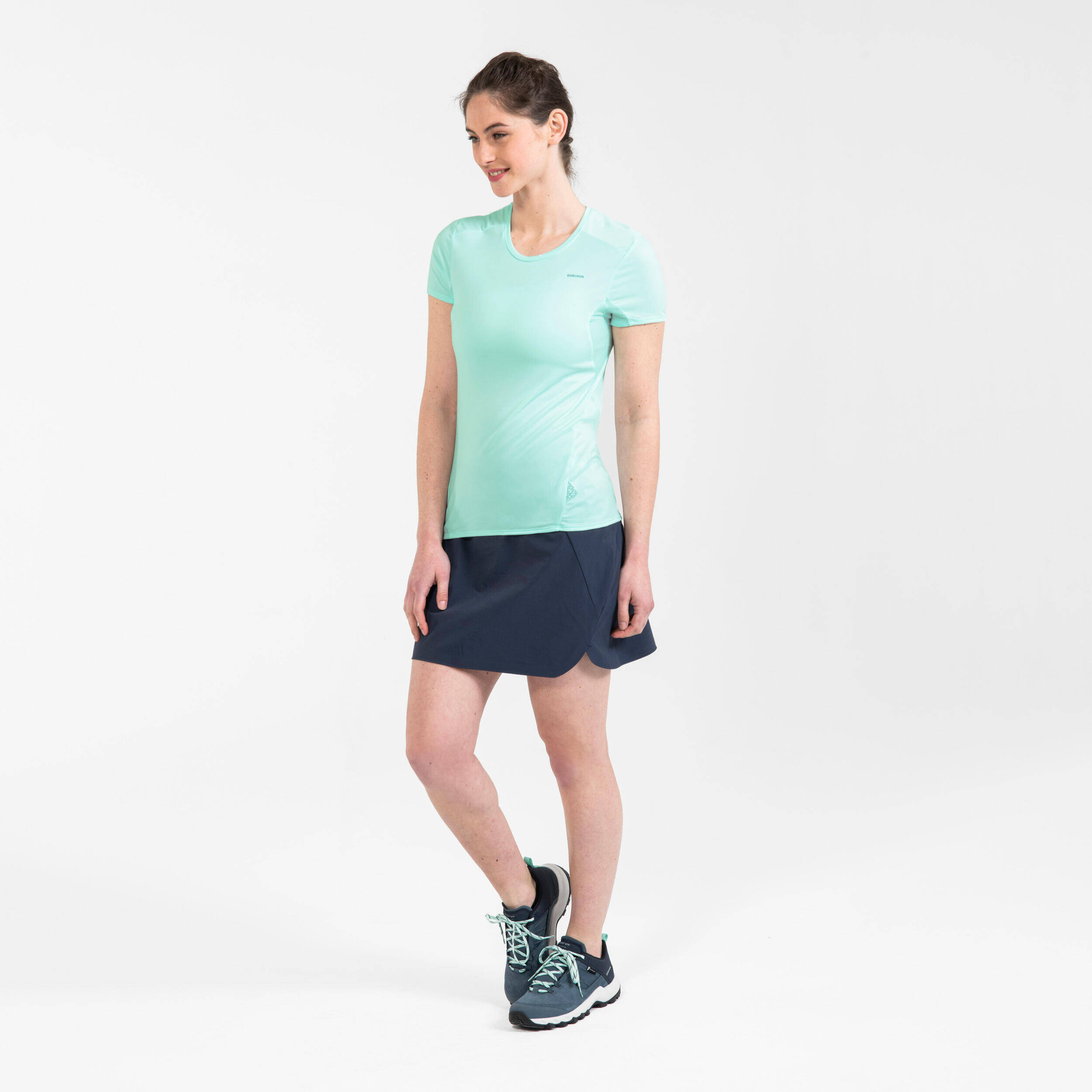 Women Dry Fit Activewear T-Shirt Mint Green - MH100 -  2