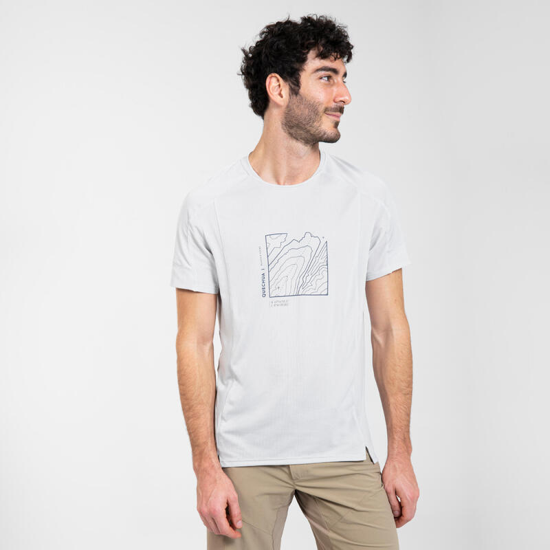 T-shirt de randonnée manches courtes en synthétique - Homme - MH500