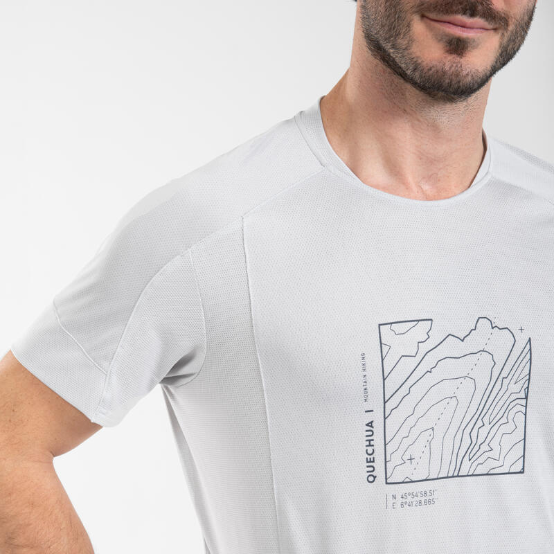 T-shirt de randonnée manches courtes en synthétique - Homme - MH500