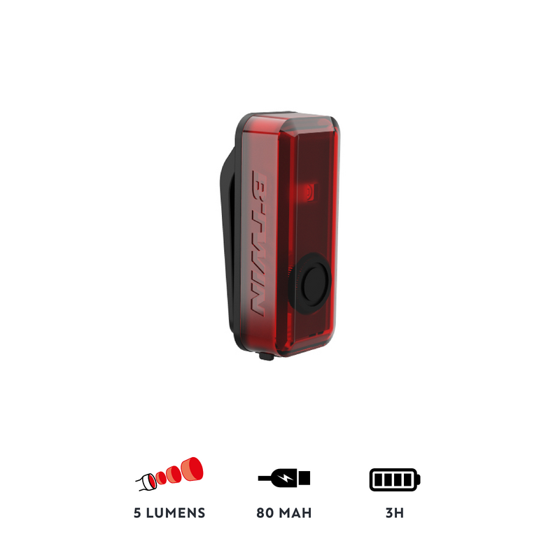 ECLAIRAGE VELO LED CL 100 ARRIERE ROUGE USB. pour les clubs et collectivites Decathlon Pro