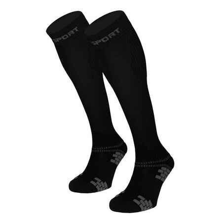Črne uniseks kompresijske športne nogavice EVO 
