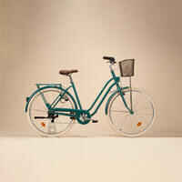Fully-equipped, 6-speed low frame city bike, green