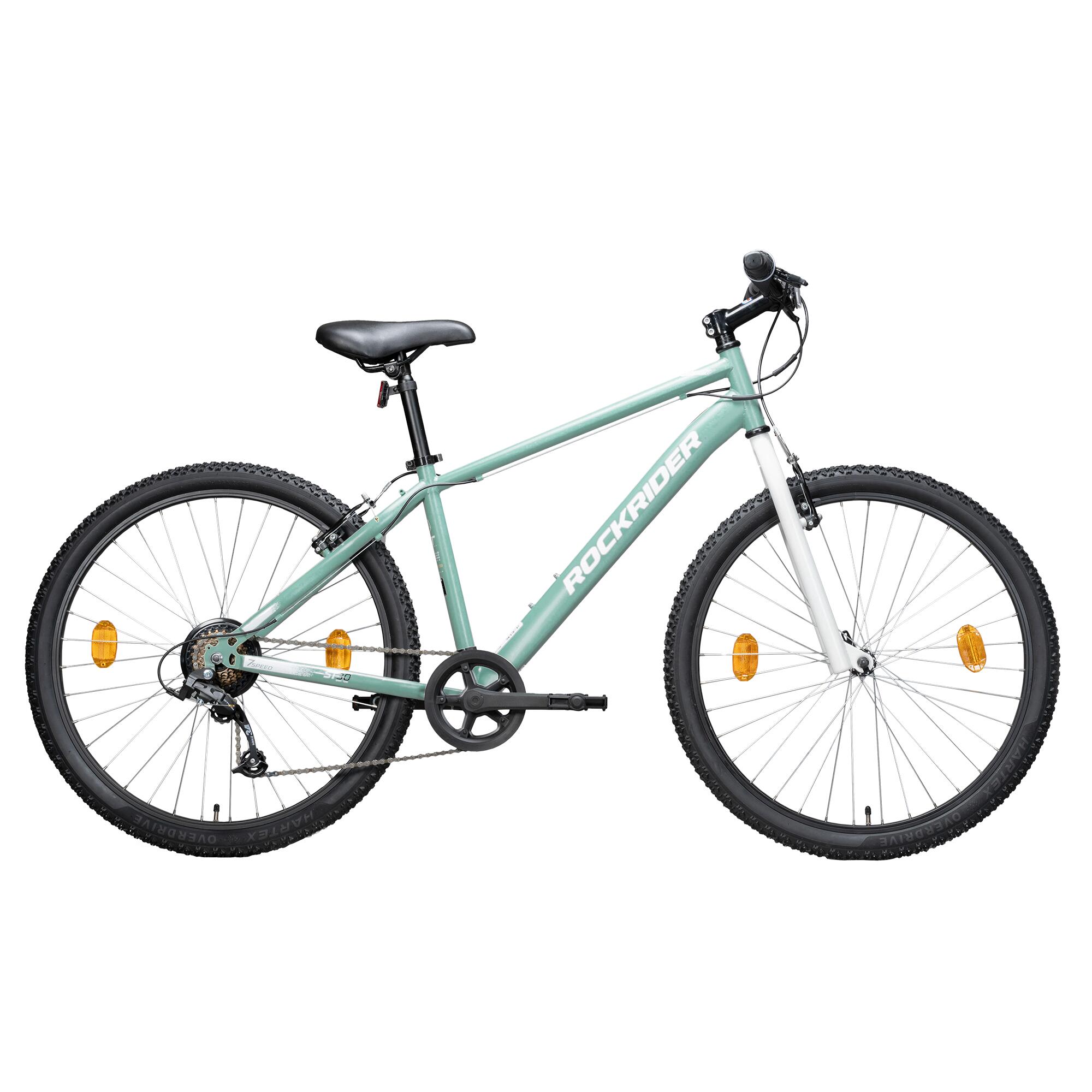 VTT 26 Pouces 7 Vitesses ST30 Vert Blanc Decathlon