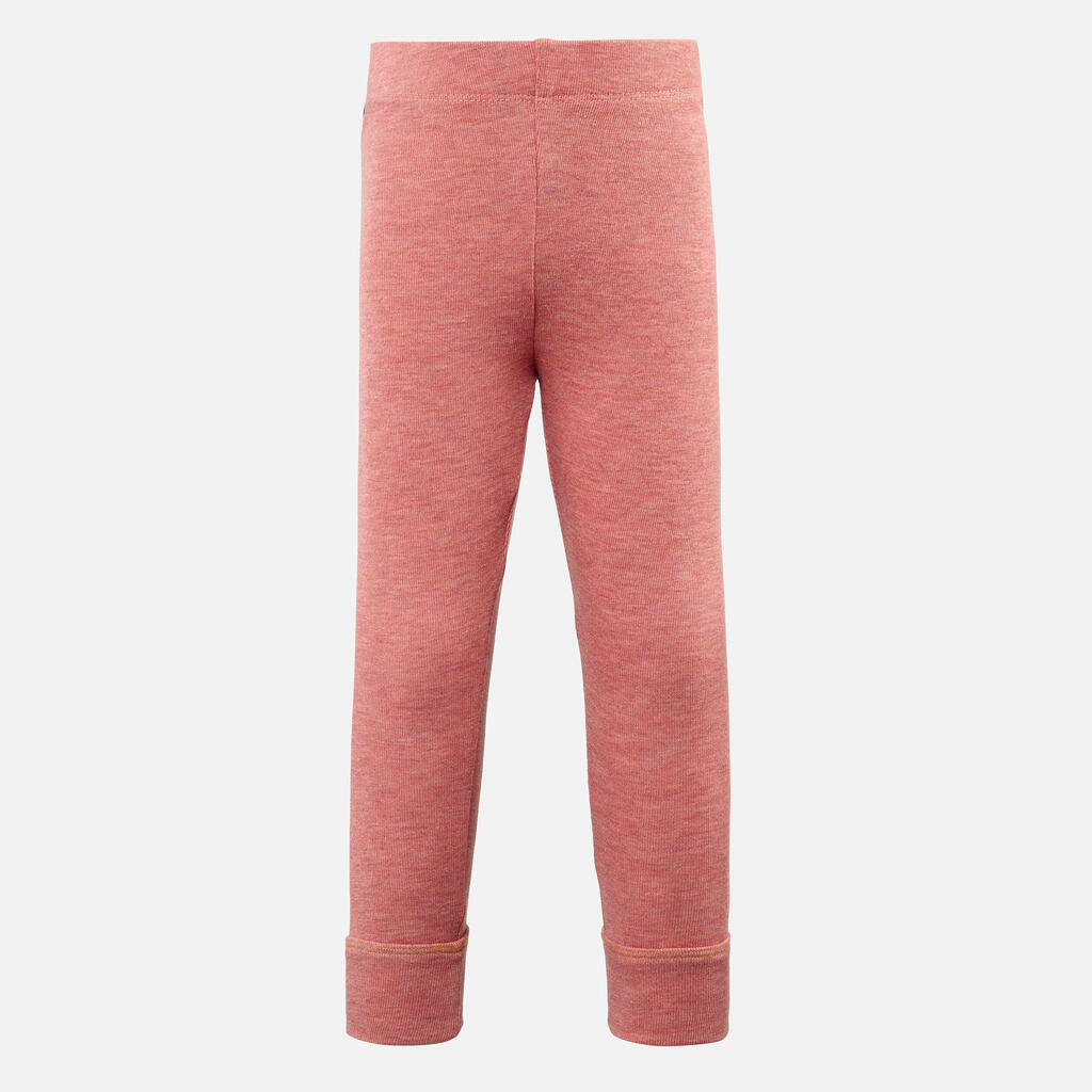 Base layer trousers, Baby ski leggings - WARM pink