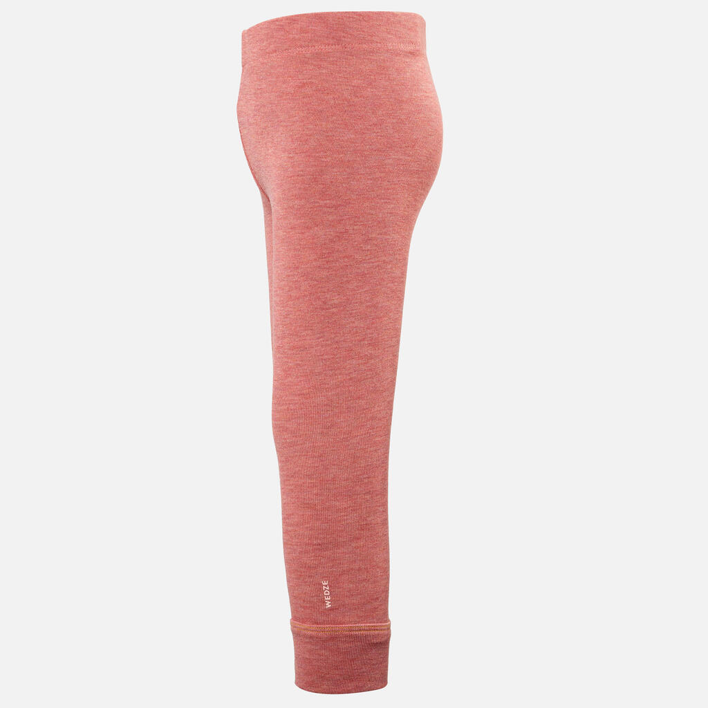 Base layer trousers, Baby ski leggings - WARM pink