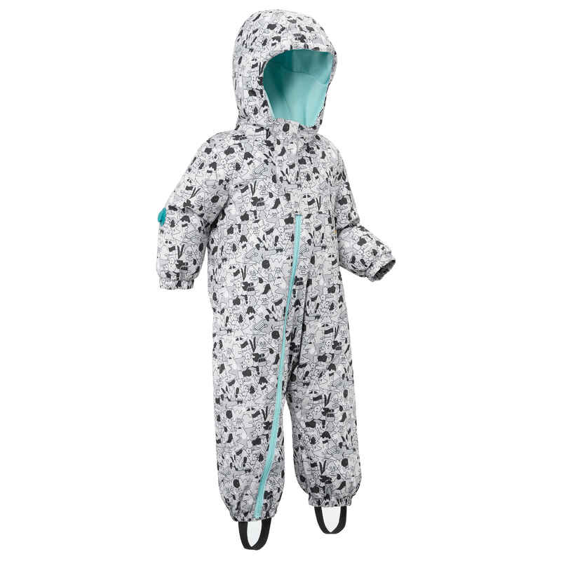 WARM BABY SKI SUIT 500 WARM LUGIKLIP GREY PATTERNED Decathlon
