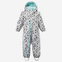 Warm Baby Ski Suit - 500 Warm - Grey Patterned