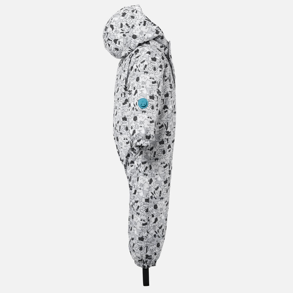 Traje de esquí cálido gris con motivos para bebé 500 Warm