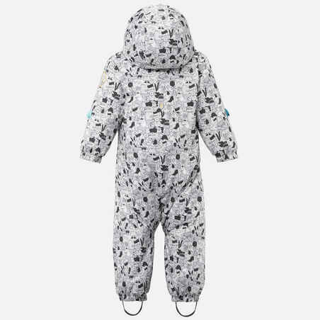 WARM BABY SKI SUIT - 500 WARM LUGIKLIP - GREY PATTERNED