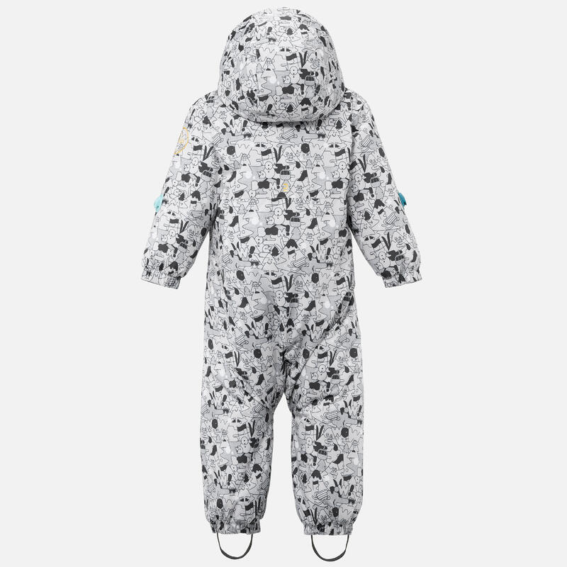 Schneeanzug Skianzug Baby - 500 Warm Lugiklip grau mit Print