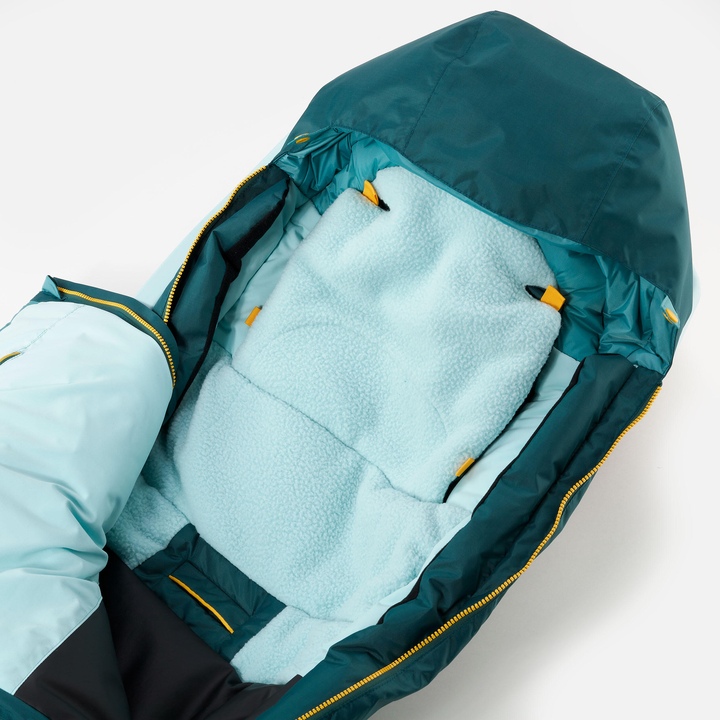 Very Warm Waterproof Adjustable -25°C Baby Footmuff - Turquoise 6/11