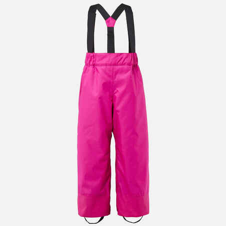 KIDS’ WARM AND WATERPROOF SKI TROUSERS - 100 PINK